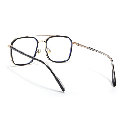 Voyage Maverick Black & Golden Wayfarer Eyeglasses for Men & Women (9822MG5132-C1)