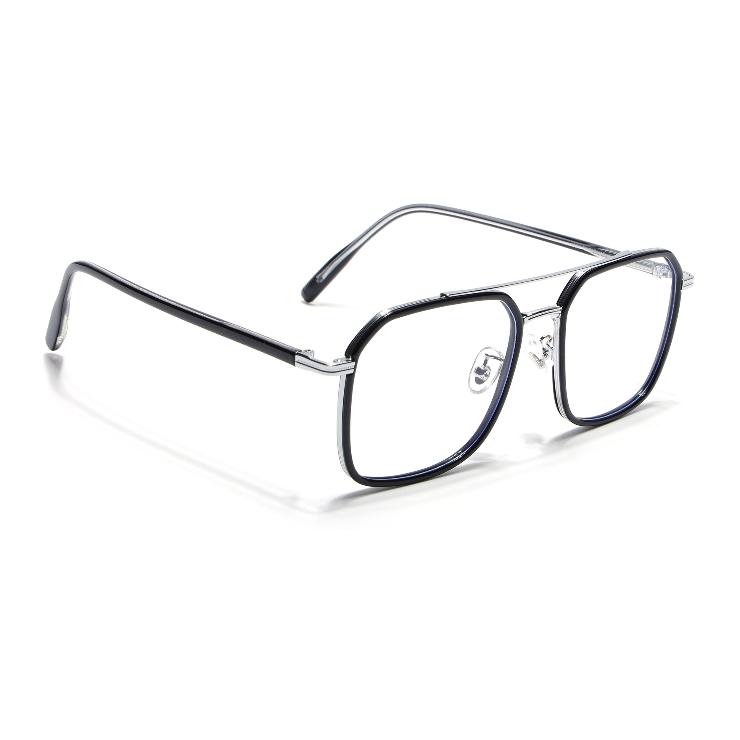 Voyage Maverick Black & Silver Wayfarer Eyeglasses for Men & Women (9822MG5133-C2)