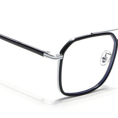 Voyage Maverick Black & Silver Wayfarer Eyeglasses for Men & Women (9822MG5133-C2)