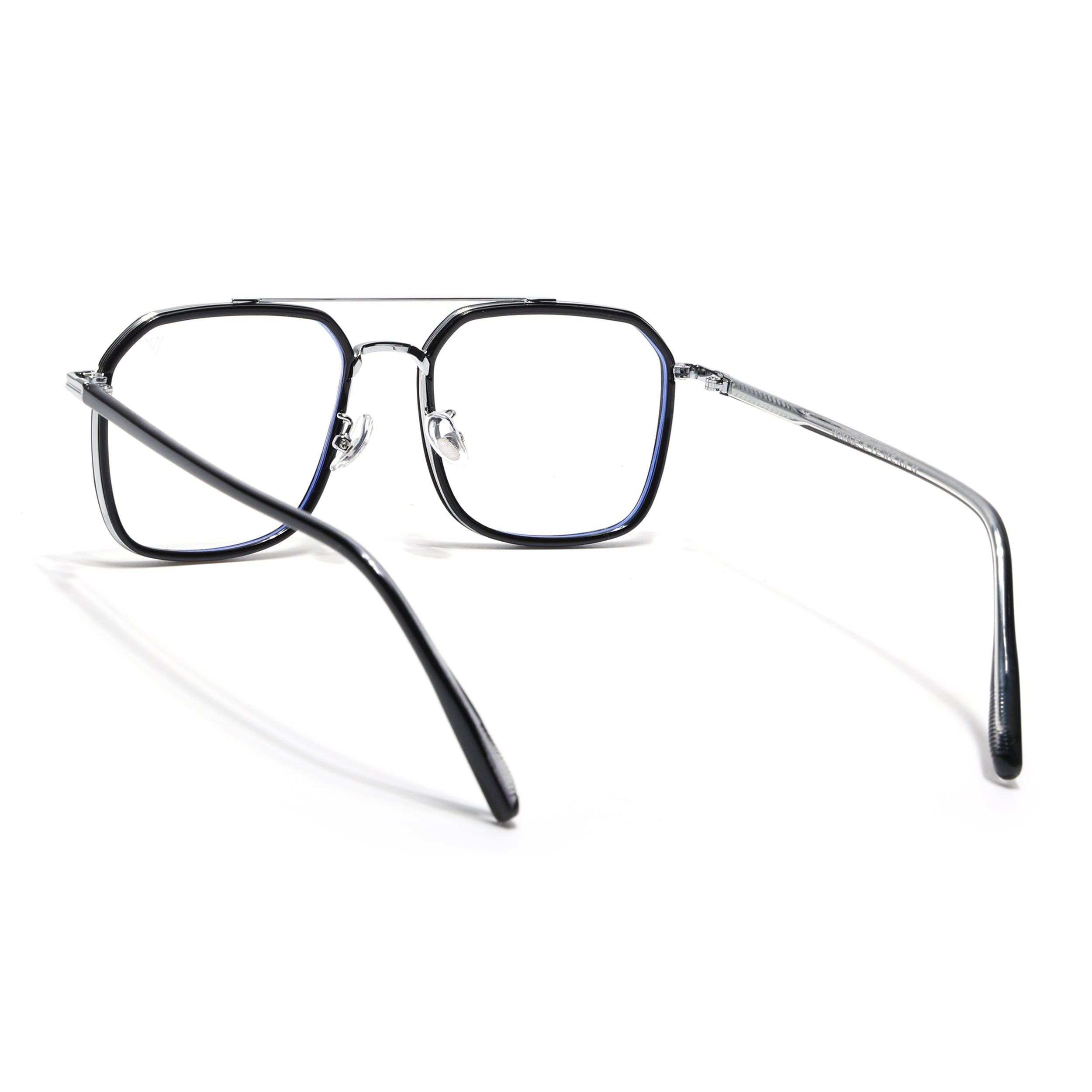 Voyage Maverick Black & Silver Wayfarer Eyeglasses for Men & Women (9822MG5133-C2)