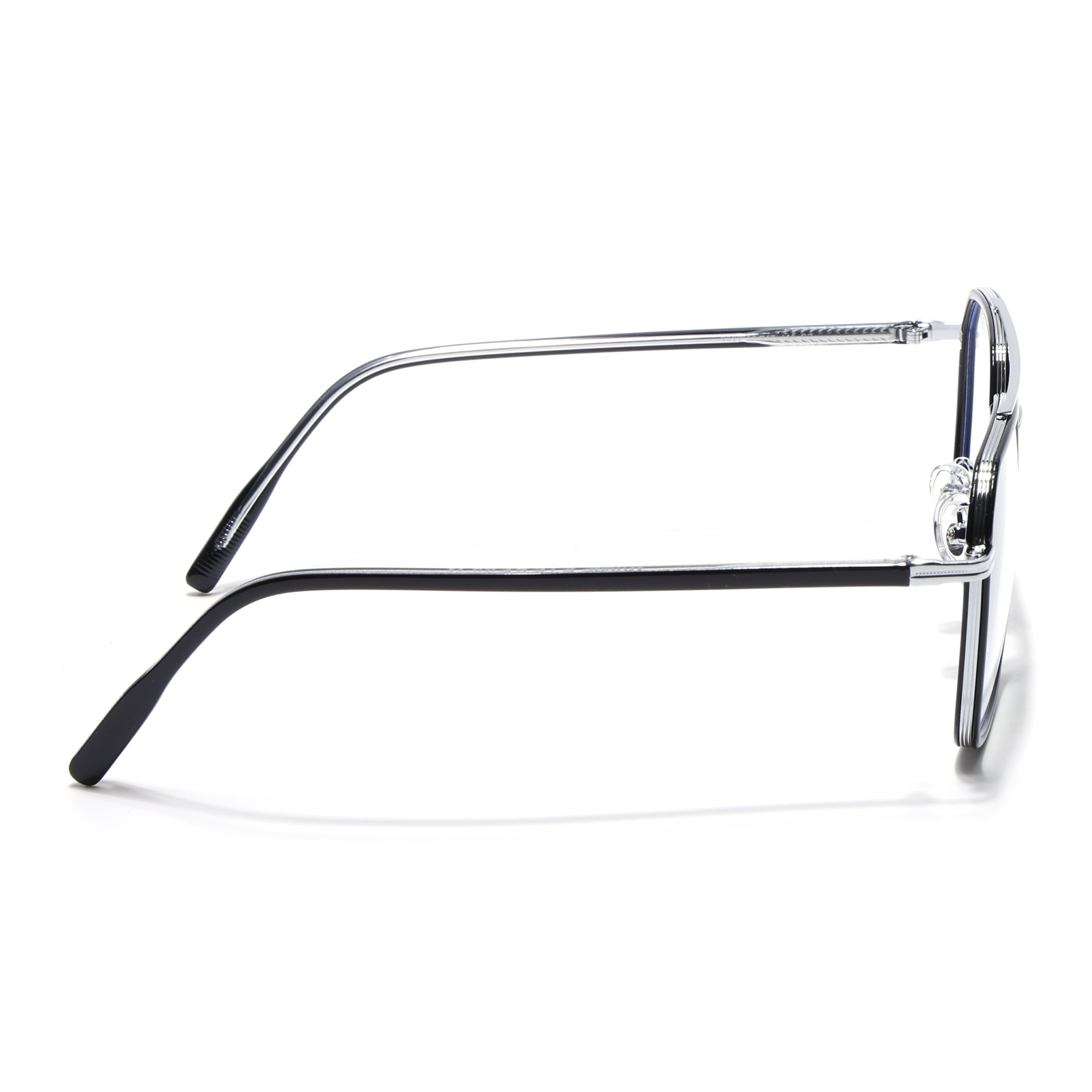 Voyage Maverick Black & Silver Wayfarer Eyeglasses for Men & Women (9822MG5133-C2)