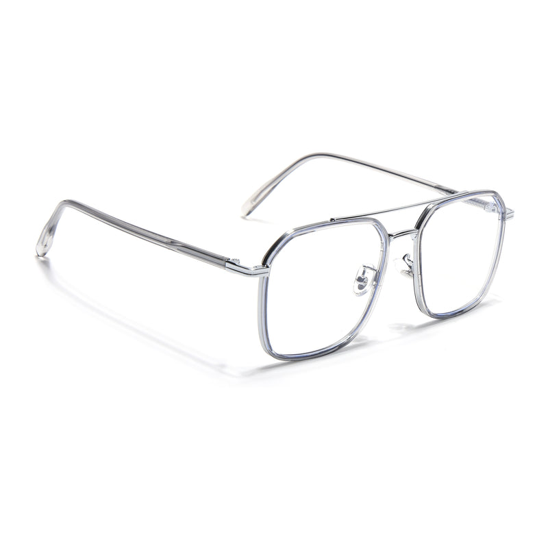 Voyage Maverick Grey & Silver Wayfarer Eyeglasses for Men & Women (9822MG5134-C3)