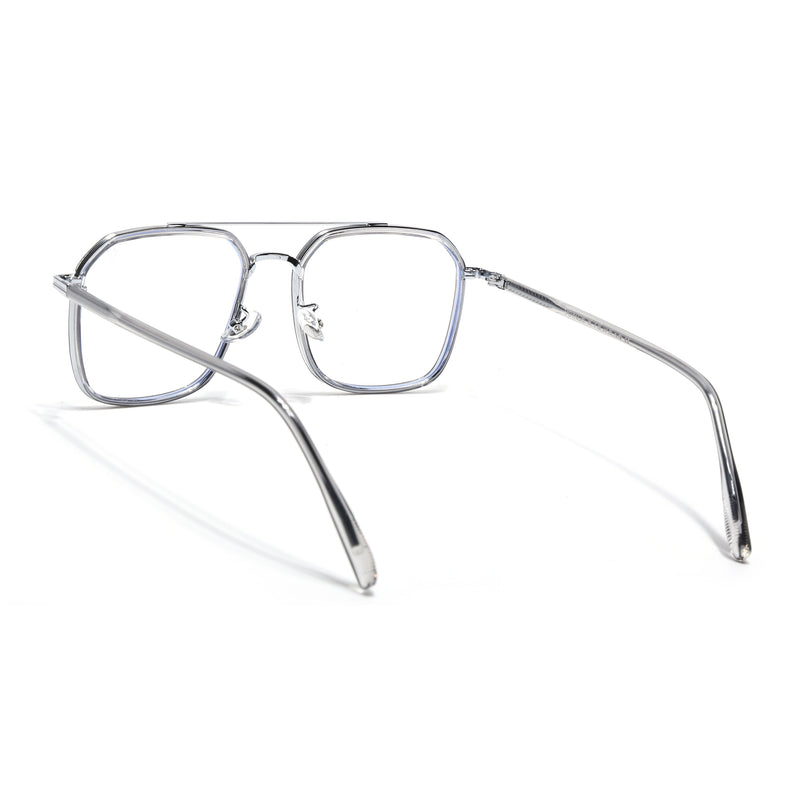 Voyage Maverick Grey & Silver Wayfarer Eyeglasses for Men & Women (9822MG5134-C3)