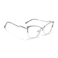 Voyage Glam Sky Blue & Golden Cateye Eyeglasses for Women (9847MG4401-C5)