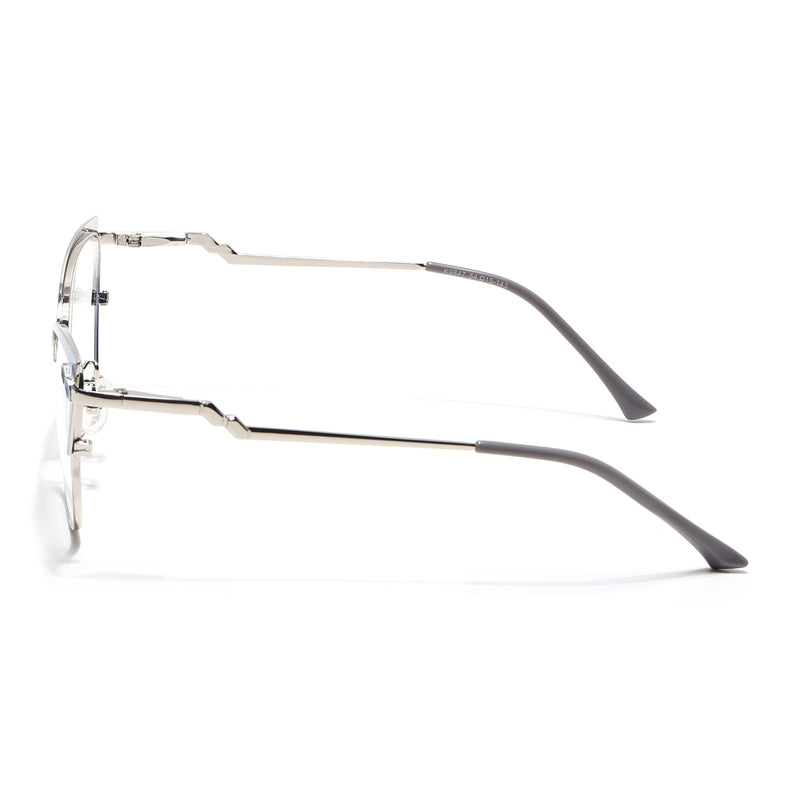 Voyage Glam Sky Blue & Golden Cateye Eyeglasses for Women (9847MG4401-C5)