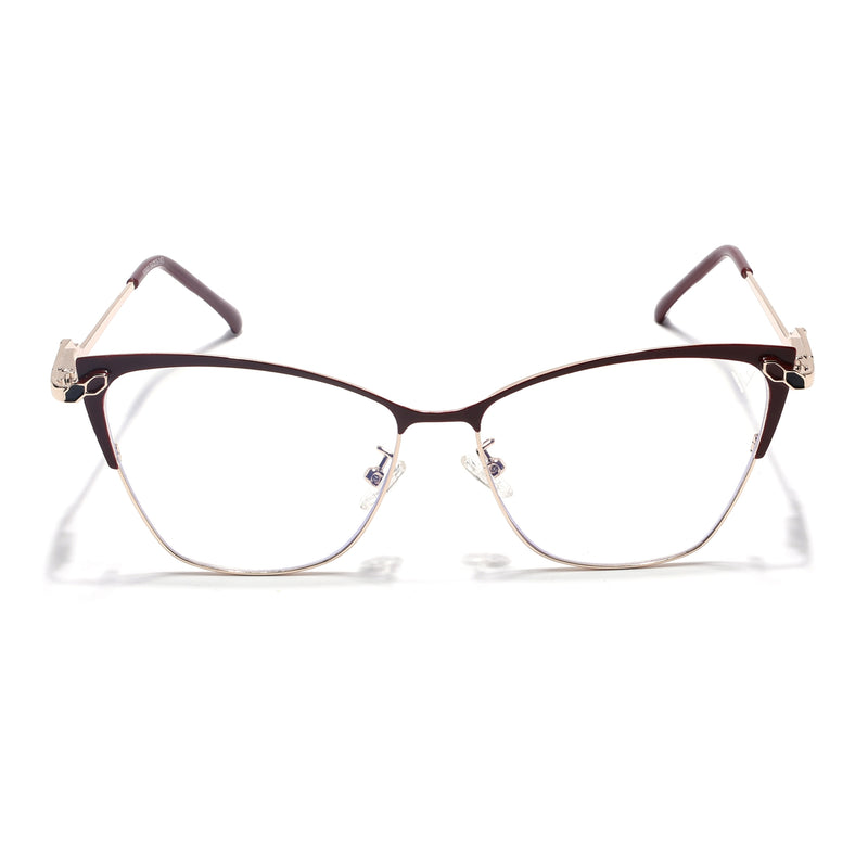 Voyage Glam Red & Golden Cateye Eyeglasses for Women (9847MG4402-C2)