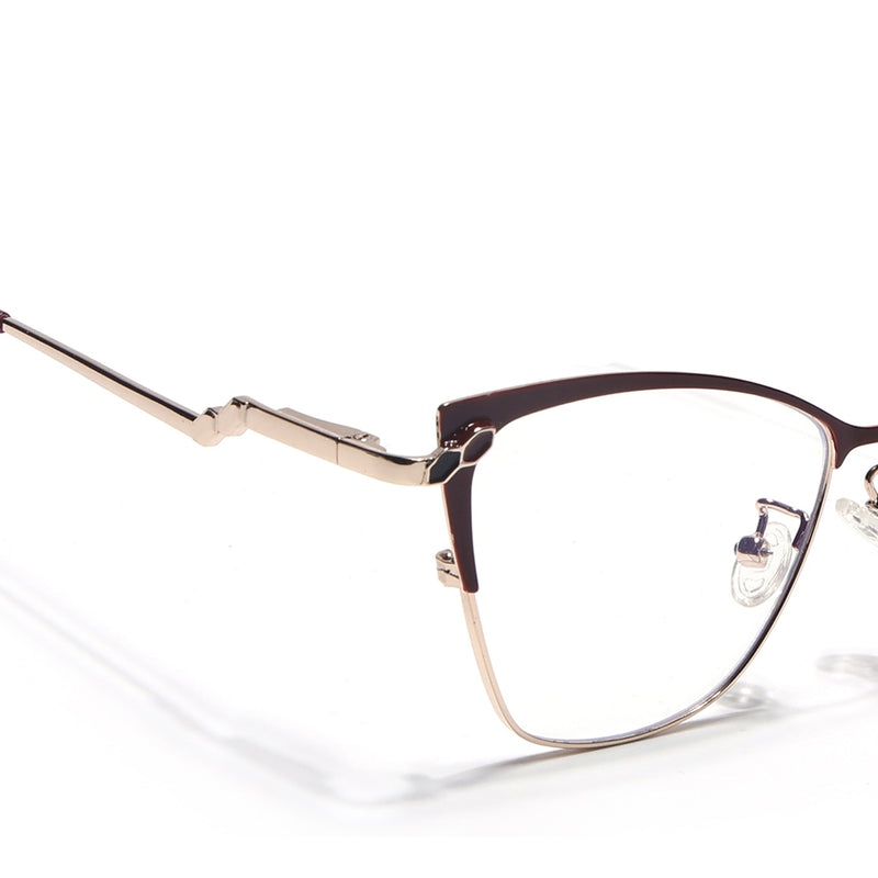 Voyage Glam Red & Golden Cateye Eyeglasses for Women (9847MG4402-C2)