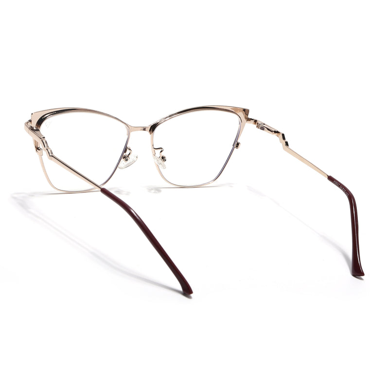 Voyage Glam Red & Golden Cateye Eyeglasses for Women (9847MG4402-C2)