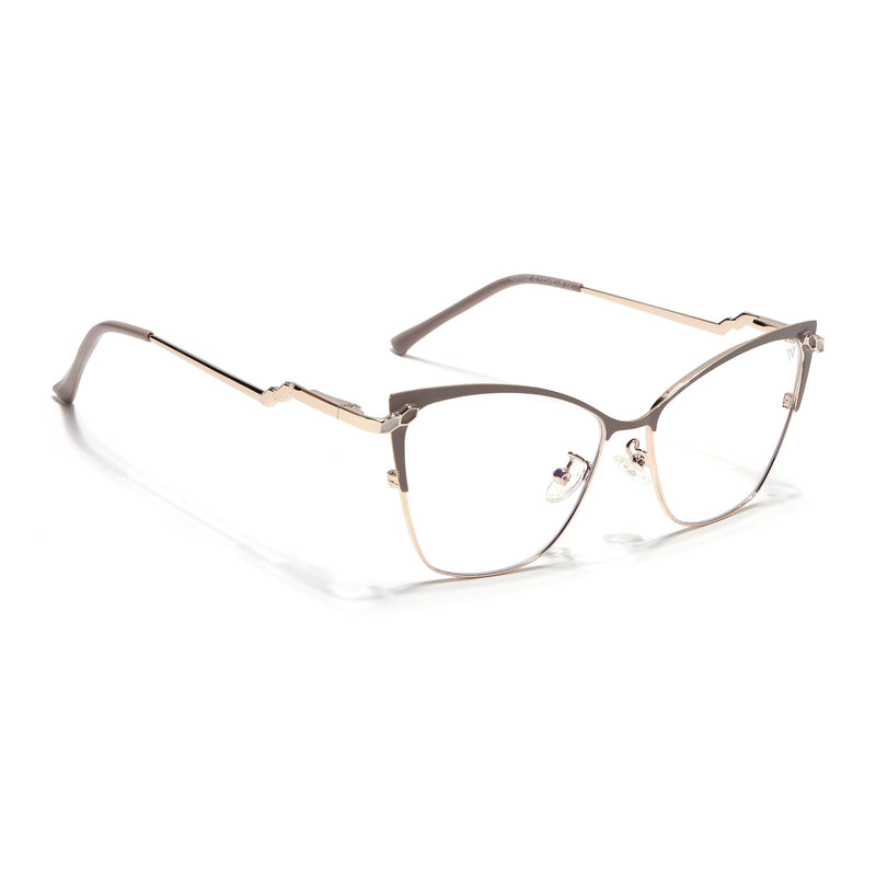 Voyage Glam Purple & Golden Cateye Eyeglasses for Women (9847MG4403-C3)