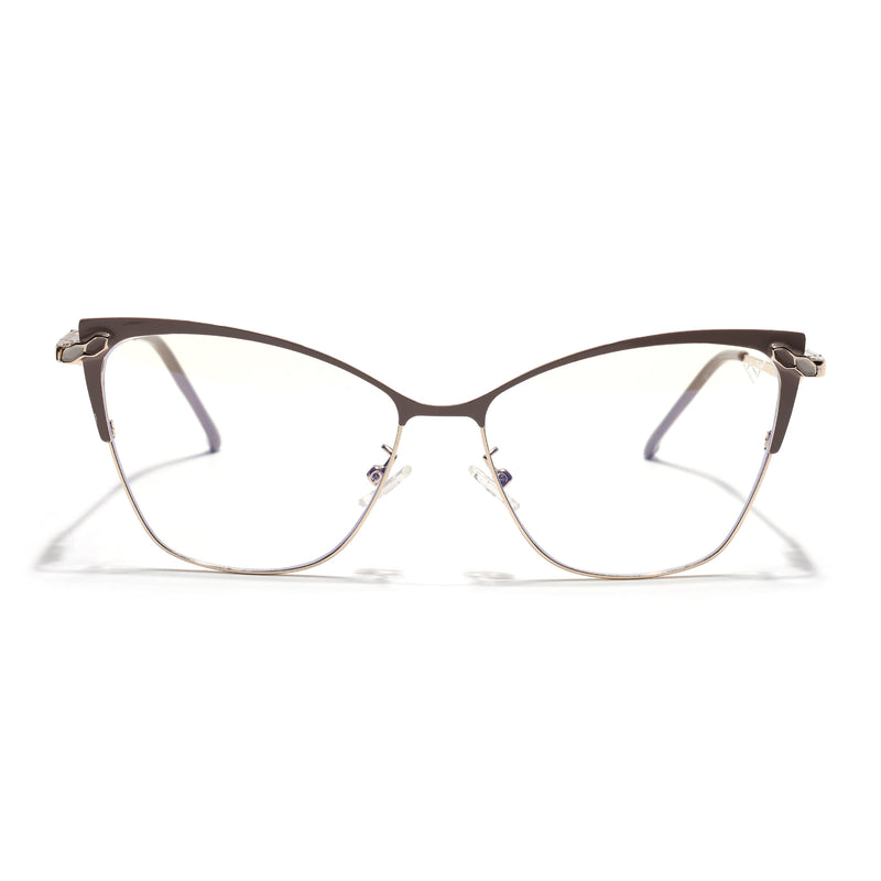 Voyage Glam Purple & Golden Cateye Eyeglasses for Women (9847MG4403-C3)