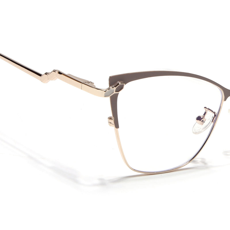 Voyage Glam Purple & Golden Cateye Eyeglasses for Women (9847MG4403-C3)