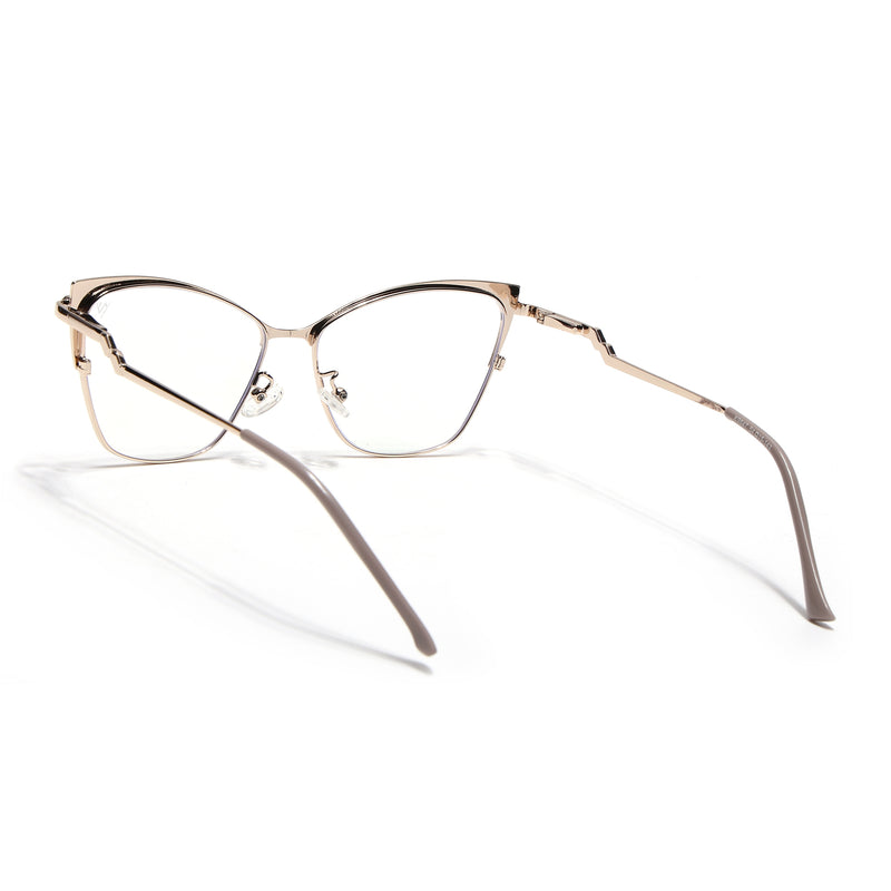 Voyage Glam Purple & Golden Cateye Eyeglasses for Women (9847MG4403-C3)