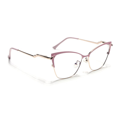 Voyage Glam Pink & Golden Cateye Eyeglasses for Women (9847MG4404-C4)