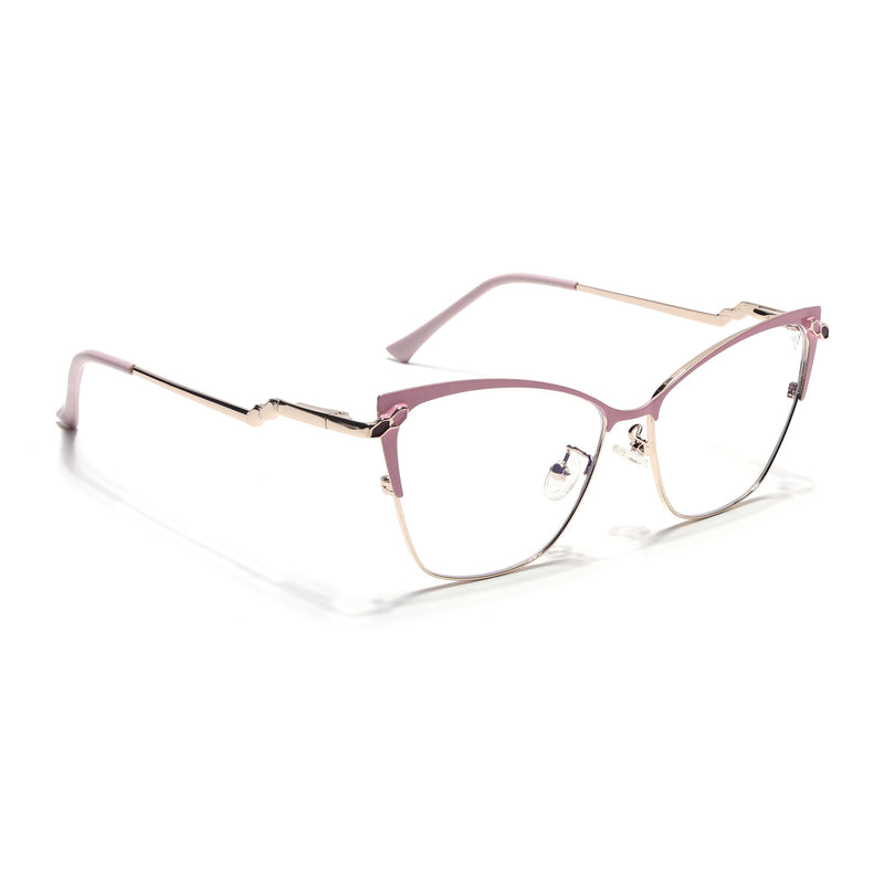 Voyage Glam Pink & Golden Cateye Eyeglasses for Women (9847MG4404-C4)