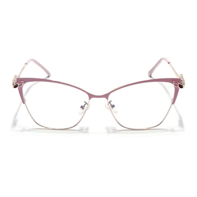 Voyage Glam Pink & Golden Cateye Eyeglasses for Women (9847MG4404-C4)