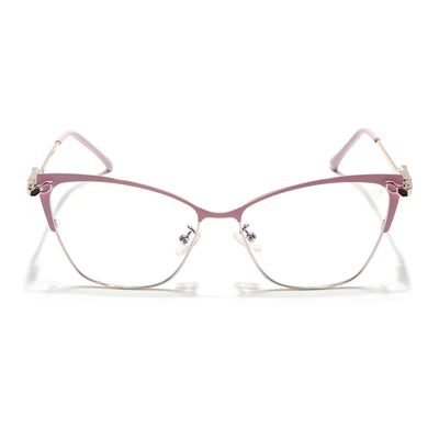 Voyage Glam Pink & Golden Cateye Eyeglasses for Women (9847MG4404-C4)