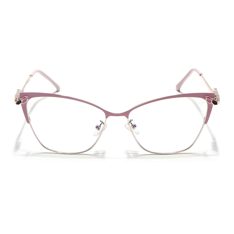 Voyage Glam Pink & Golden Cateye Eyeglasses for Women (9847MG4404-C4)