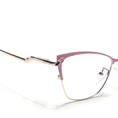 Voyage Glam Pink & Golden Cateye Eyeglasses for Women (9847MG4404-C4)