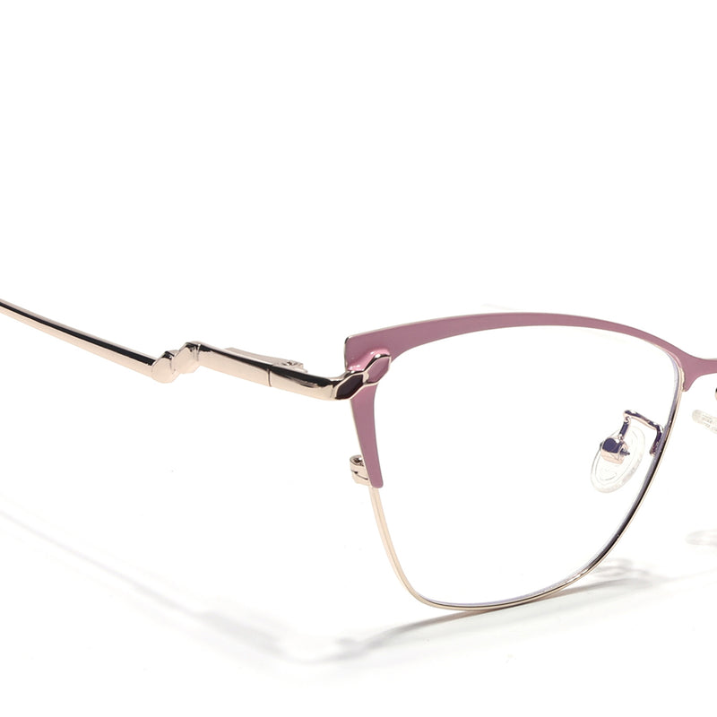 Voyage Glam Pink & Golden Cateye Eyeglasses for Women (9847MG4404-C4)