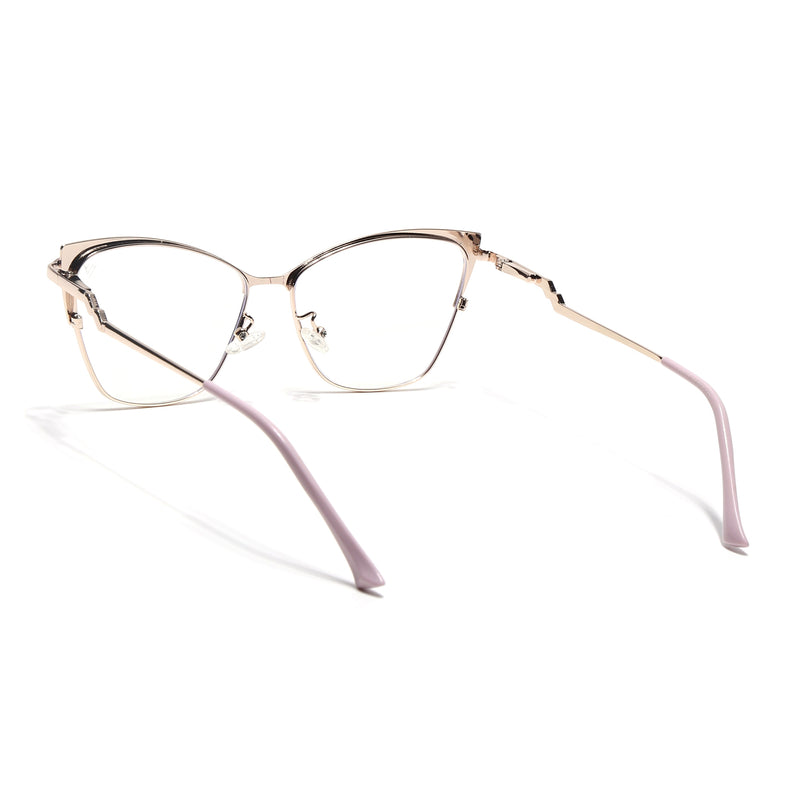 Voyage Glam Pink & Golden Cateye Eyeglasses for Women (9847MG4404-C4)
