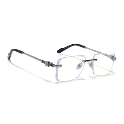 Calen | Clear Rimless Eyeglasses | Silver Frame - FMG8711