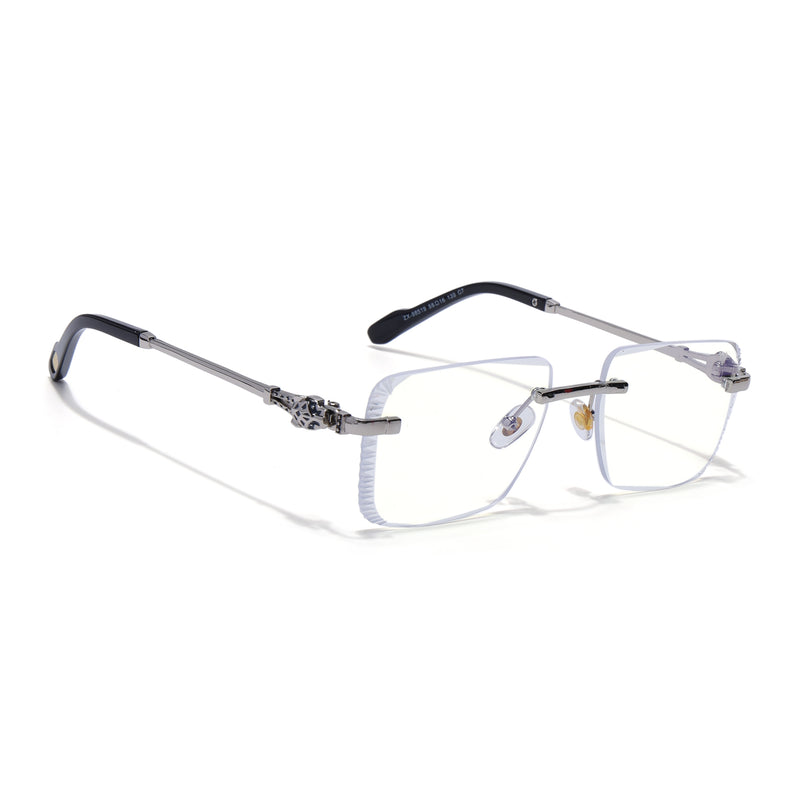 Calen | Clear Rimless Eyeglasses | Silver Frame - FMG8711