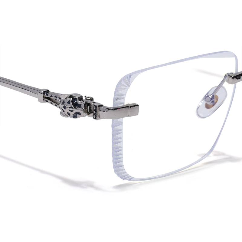 Calen | Clear Rimless Eyeglasses | Silver Frame - FMG8711