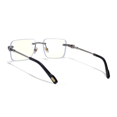 Calen | Clear Rimless Eyeglasses | Silver Frame - FMG8711