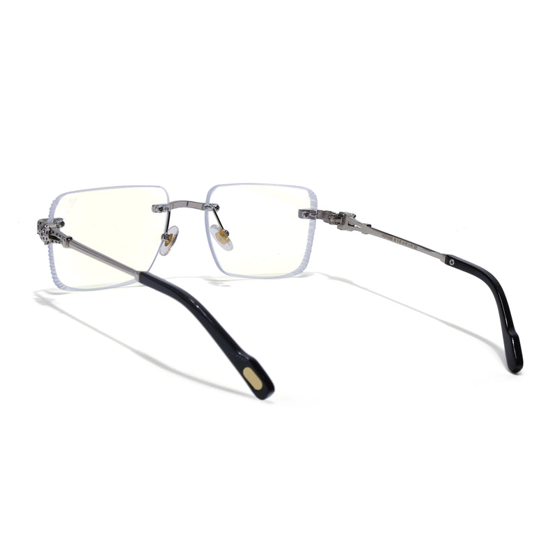 Calen | Clear Rimless Eyeglasses | Silver Frame - FMG8711