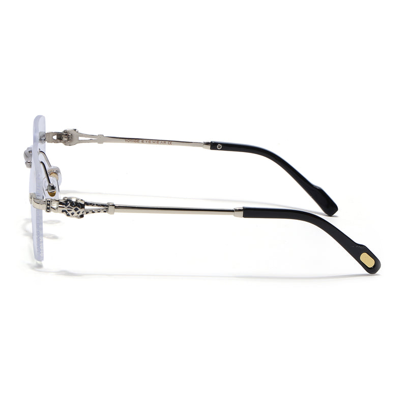 Calen | Clear Rimless Eyeglasses | Silver Frame - FMG8711