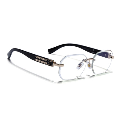 Voyage Golden Rimless Eyeglasses for Men & Women (98524FMG7803)