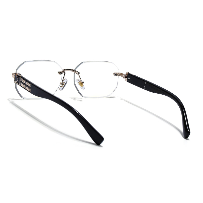 Voyage Golden Rimless Eyeglasses for Men & Women (98524FMG7803)