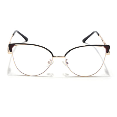Voyage Glam Black & Golden Cateye Eyeglasses for Women (9853MG4418-C1)