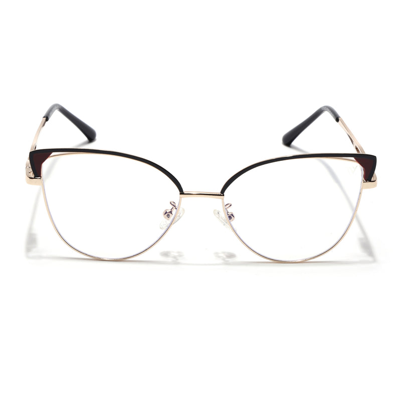 Voyage Glam Black & Golden Cateye Eyeglasses for Women (9853MG4418-C1)