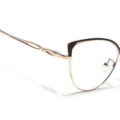 Voyage Glam Black & Golden Cateye Eyeglasses for Women (9853MG4418-C1)