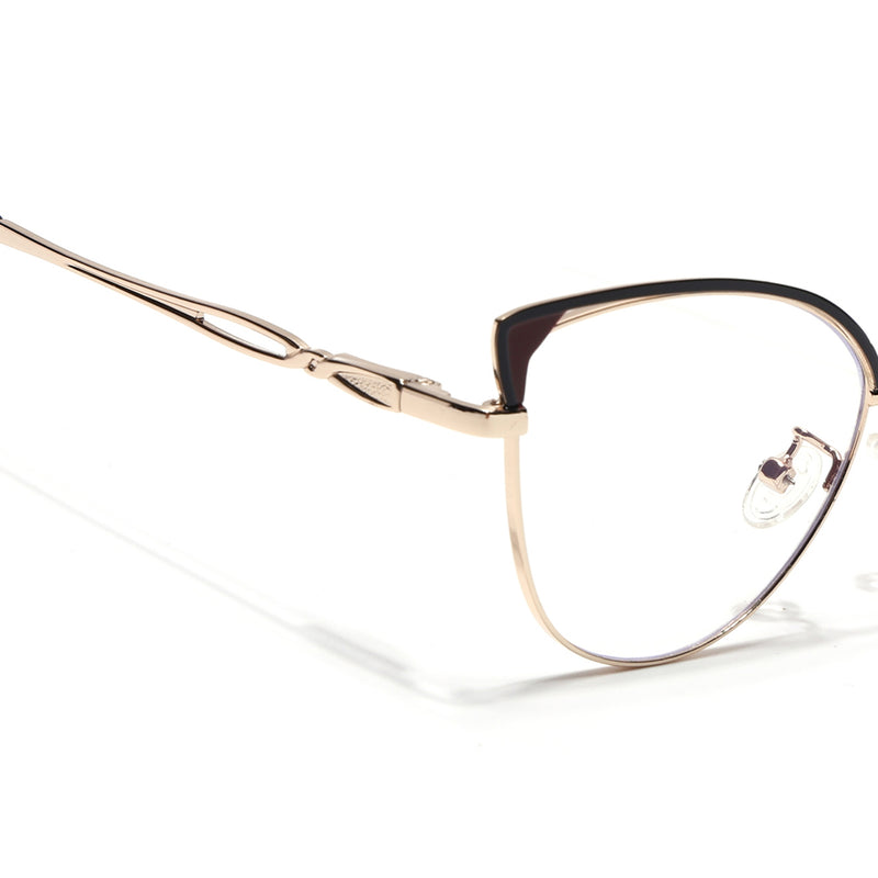 Voyage Glam Black & Golden Cateye Eyeglasses for Women (9853MG4418-C1)