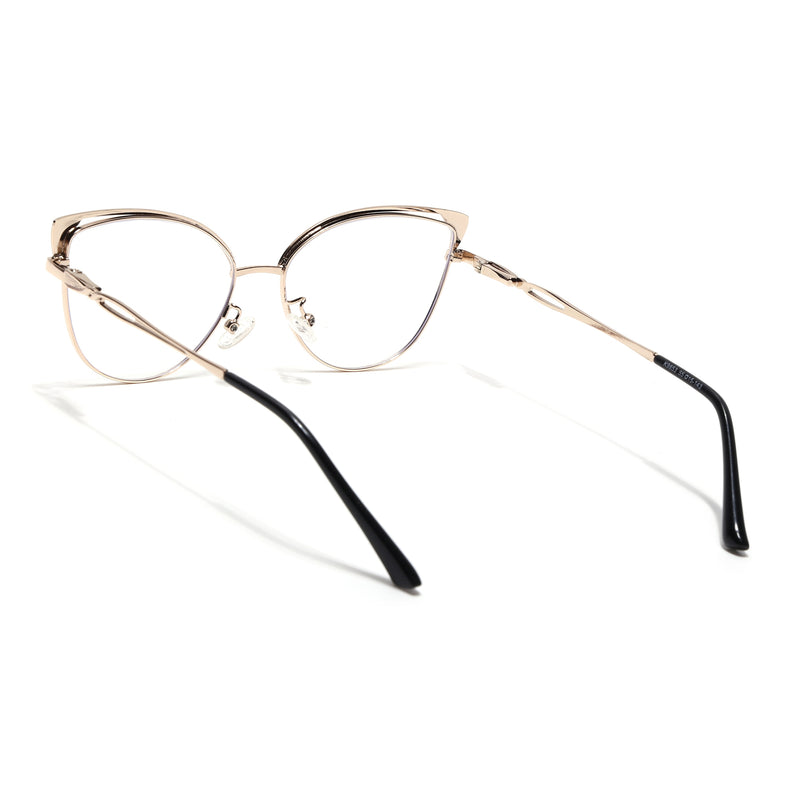 Voyage Glam Black & Golden Cateye Eyeglasses for Women (9853MG4418-C1)
