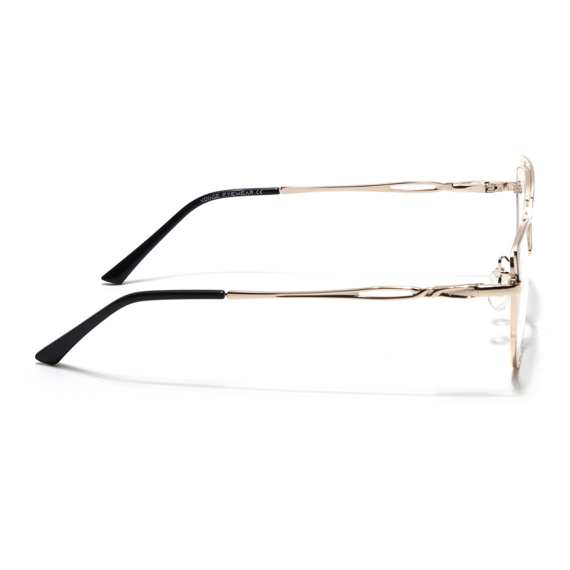 Voyage Glam Black & Golden Cateye Eyeglasses for Women (9853MG4418-C1)