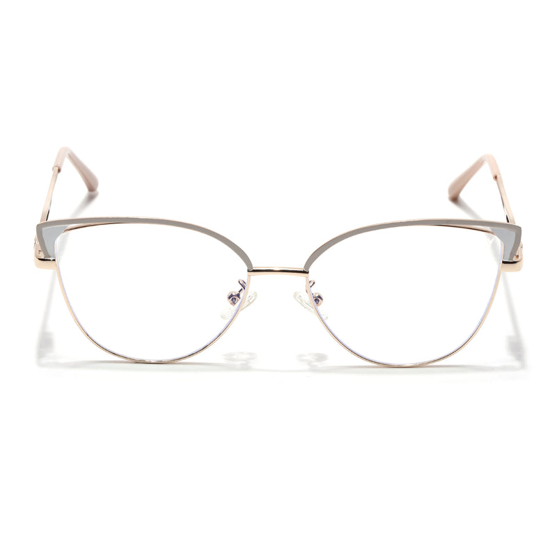 Voyage Glam Nude & Golden Cateye Eyeglasses for Women (9853MG4419-C5)