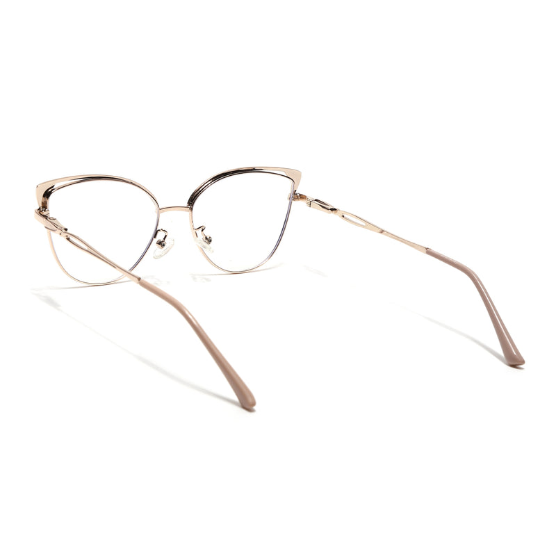 Voyage Glam Nude & Golden Cateye Eyeglasses for Women (9853MG4419-C5)