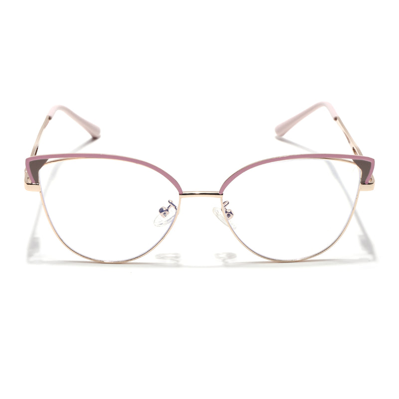 Voyage Glam Pink & Golden Cateye Eyeglasses for Women (9853MG4421-C3)