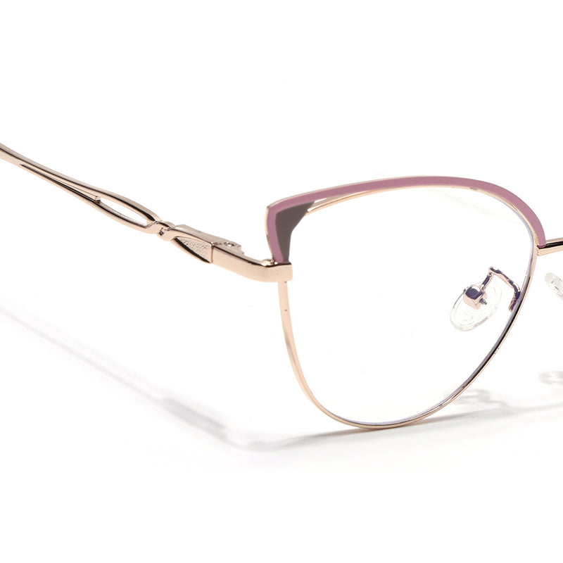 Voyage Glam Pink & Golden Cateye Eyeglasses for Women (9853MG4421-C3)