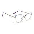 Voyage Glam Purple & Golden Cateye Eyeglasses for Women (9853MG4422-C4)