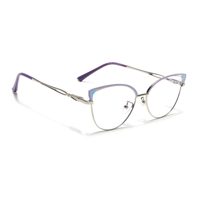 Voyage Glam Purple & Golden Cateye Eyeglasses for Women (9853MG4422-C4)