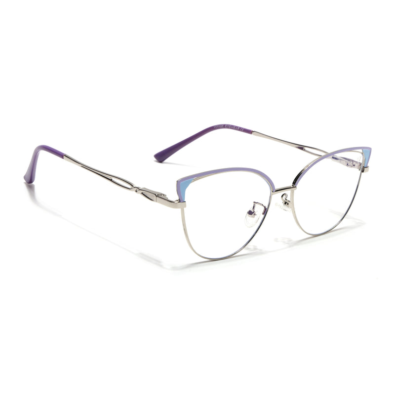 Voyage Glam Purple & Golden Cateye Eyeglasses for Women (9853MG4422-C4)
