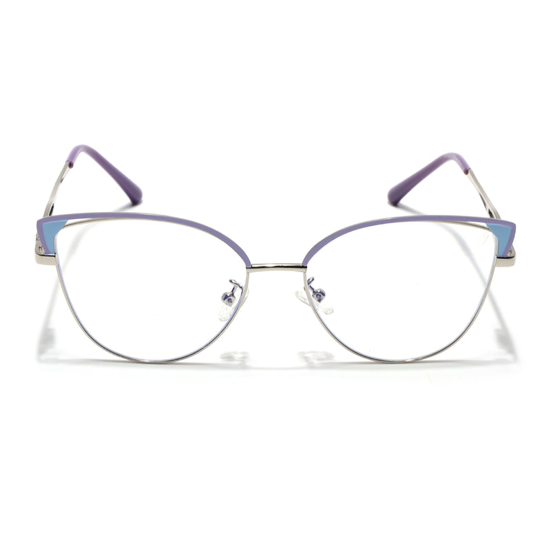 Voyage Glam Purple & Golden Cateye Eyeglasses for Women (9853MG4422-C4)