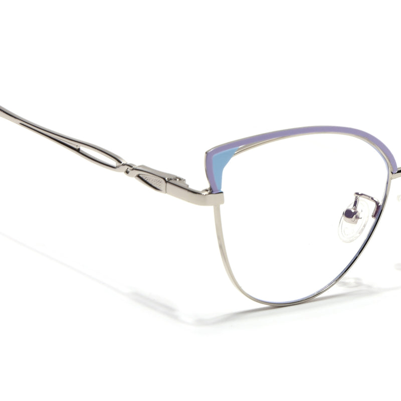 Voyage Glam Purple & Golden Cateye Eyeglasses for Women (9853MG4422-C4)