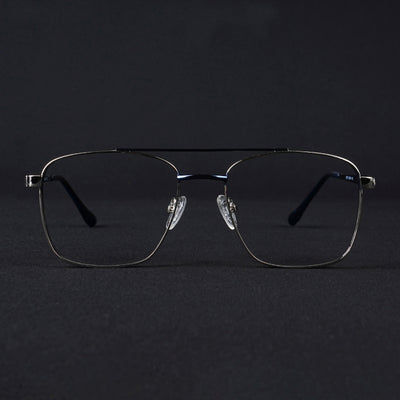 Voyage Silverline Silver & Blue Wayfarer Eyeglasses for Men & Women (98701MG5447-C1)