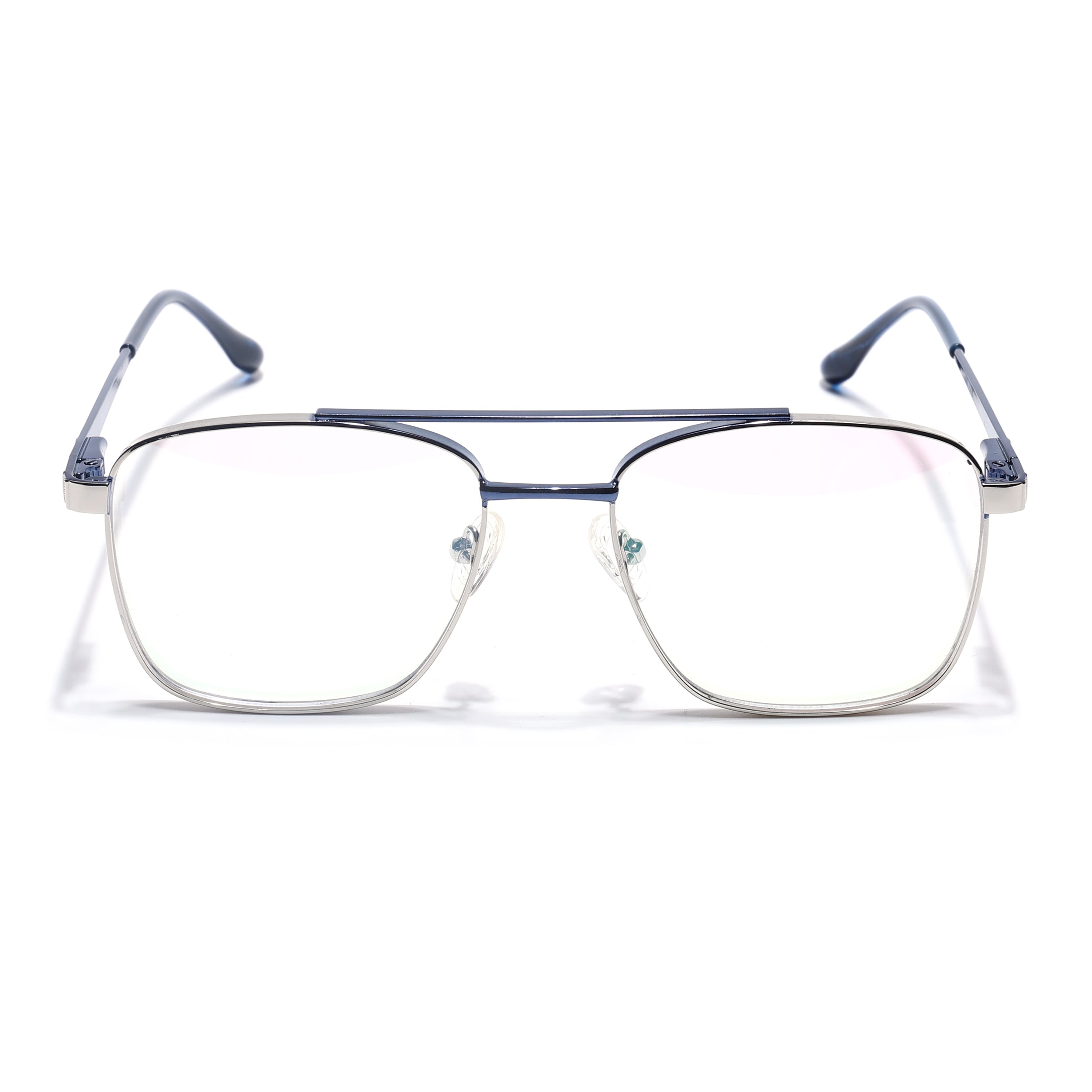 Voyage Silverline Silver & Blue Wayfarer Eyeglasses for Men & Women (98701MG5447-C1)