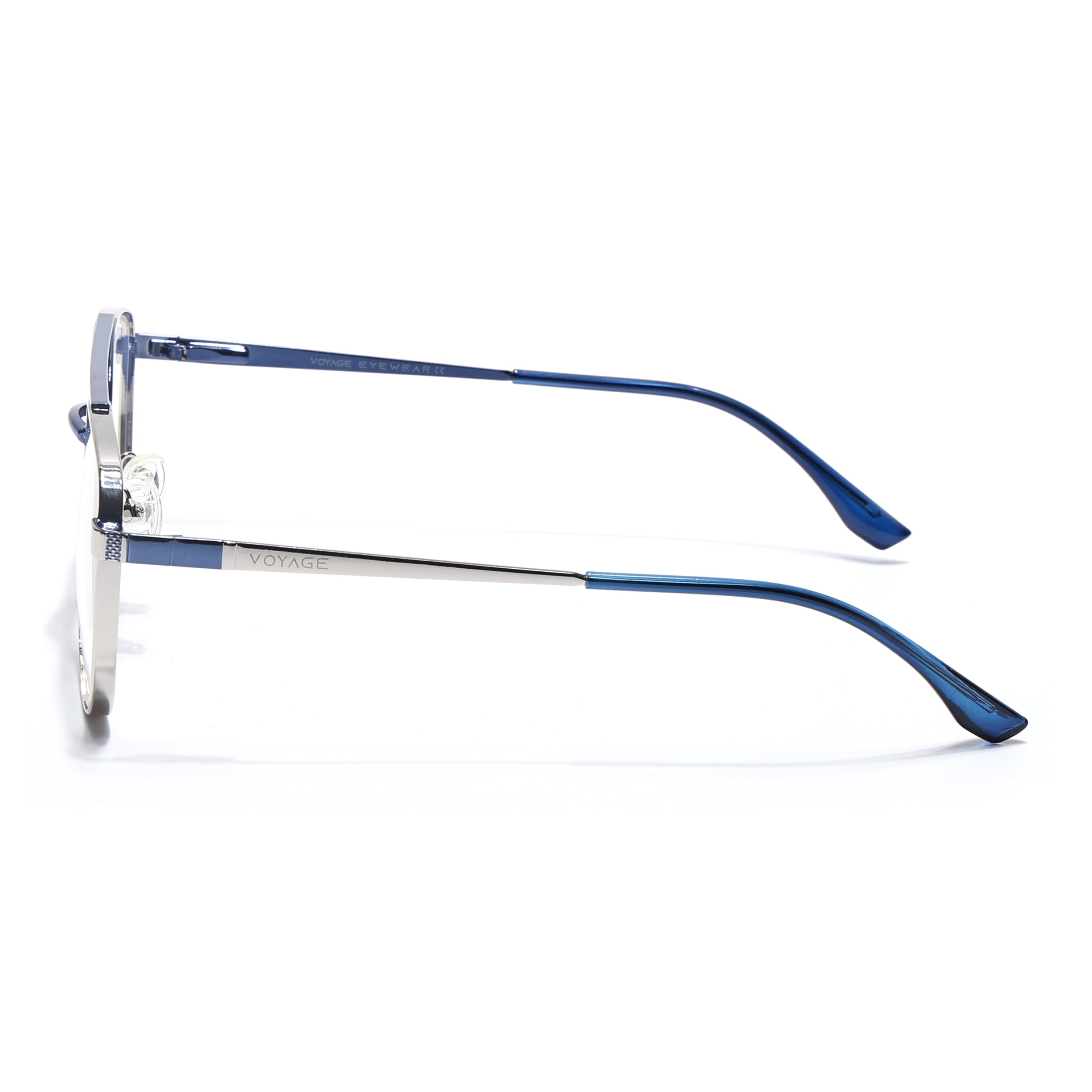 Voyage Silverline Silver & Blue Wayfarer Eyeglasses for Men & Women (98701MG5447-C1)